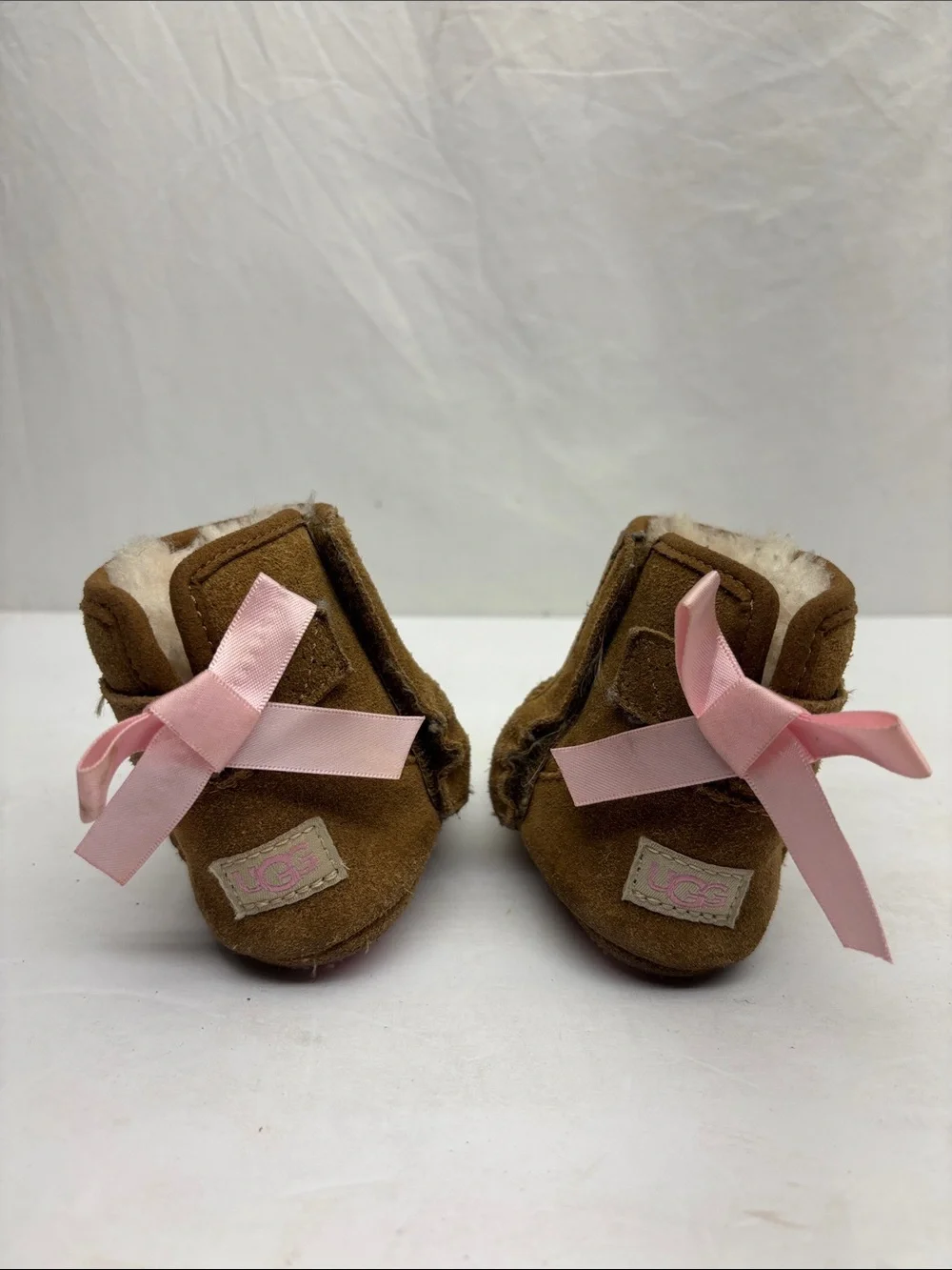 UGG baby Brown Suede Cozy Booties, size 02/03, box 7